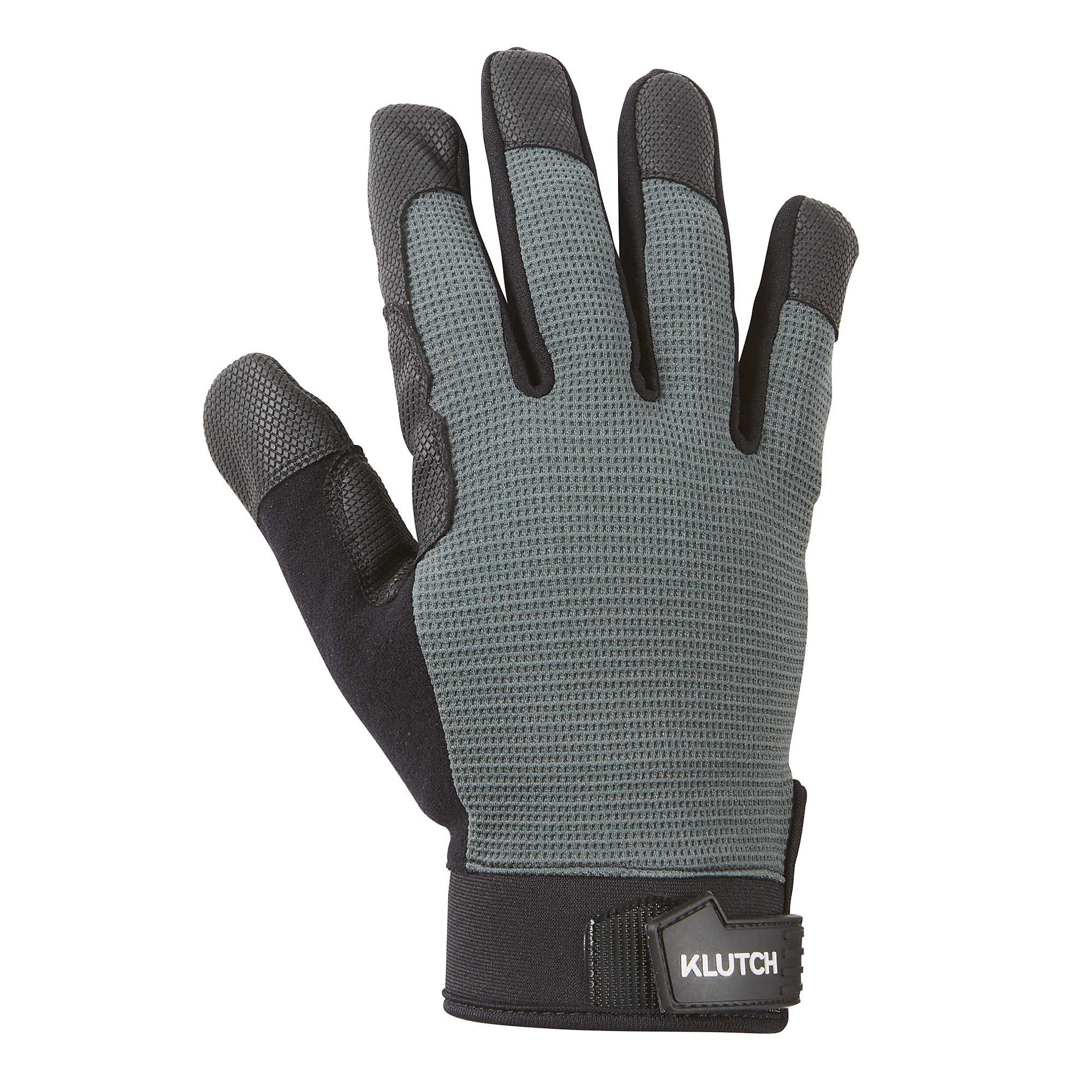 Klutch Mesh Breathable Utility Gloves, Black/Gray, Large